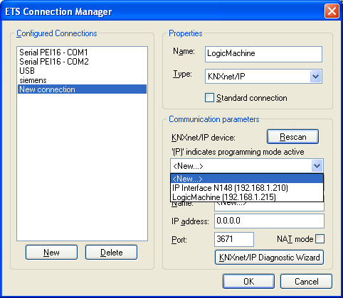 ETS New connection